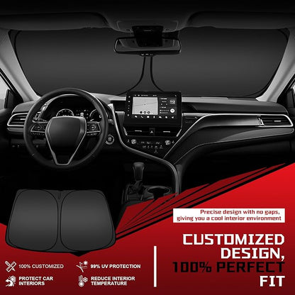 Windshield Sun Shade for 2020-2025 2026 Ford Explorer SUV Foldable Sun Sunshade for Car Front Window Blocks UV Rays and Heat Automotive Interior Protector Custom Fit Accessories