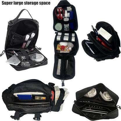 7 PACK Tactical Seat back organizer Truck organizer With 6 Detachable Pouches Universal For Car Truck Ford Jeep Military-Grade Heavier Panels With Multi-functional Packs (6 pack Black)