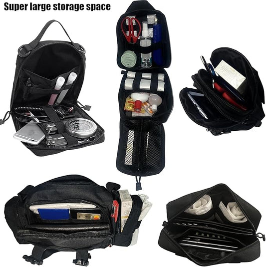 7 PACK Tactical Seat back organizer Truck organizer With 6 Detachable Pouches Universal For Car Truck Ford Jeep Military-Grade Heavier Panels With Multi-functional Packs (8 Pack Black)