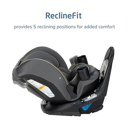 Maxi-Cosi Andi 360 Rotating All-in-One Baby Convertible Car Seat, Rear-Facing, Forward Facing Car Seat, Infant Toddler Booster, Easy Rotation, Tension System, Harness Adjust, Escargot