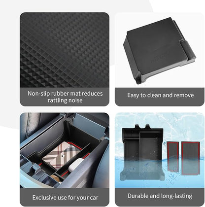 CDEFG for 2020-2023 2024 Edge Center Console Organizer Tray Compatible with 2020-2023 2024 Ford Edge Middle Console Organizer Armrest Tray Storage Box 2023 2024 Edge Accessories (Red Trim)