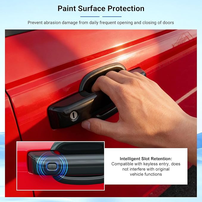 PTYYDS 14Pcs Door Handle Cover Compatible with 2021-2025 Ford Bronco Door Bowl Cover (with Smart Hole) ABS Glossy Black Inner Handle Trim Replacement for 2021-2025 Ford Bronco Accessories