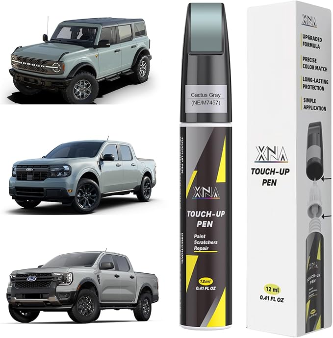 XNA Cactus Gray(NE/A3457) for Ford Touch Up Paint, Car Scratch Remover for Nicks and Chips Repair, 2-In-1 Quick & Easy Fix Car Scratch Repair Kit with Exact Color-Matched