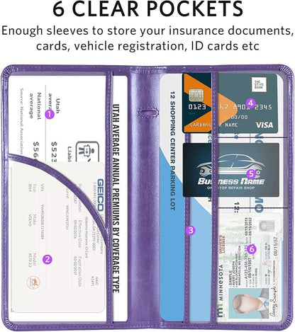 CoBak Car Registration and Insurance Holder - Vehicle Glove Box Car Organizer,Auto Truck Comparment Accessories Case with Magnetic Closure for Driver License,Cards