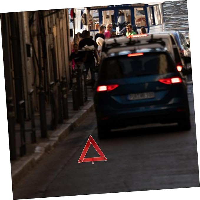 ULTECHNOVO Portable Emergency Warning Triangle Reflector Sign for Roadside Safety Foldable Traffic Alert Tool for Cars and Trucks Durable and Construction
