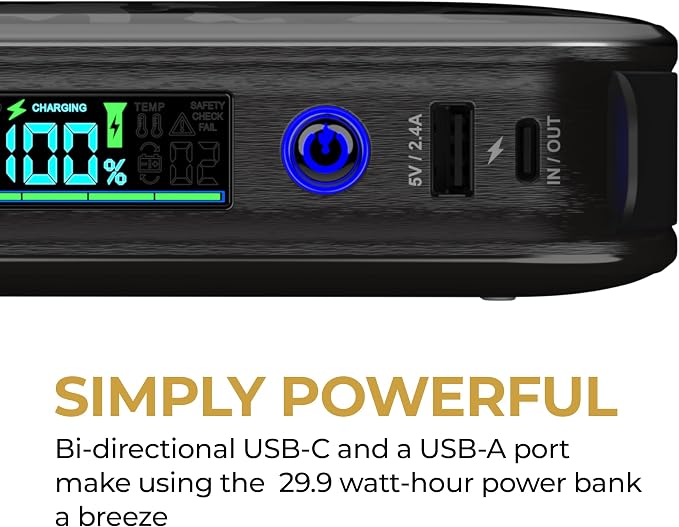 Halo Bolt PaL 1000 Portable Car Jump Starter | USB-A & USB-C Charger Ports, Digital Display, Powers Multiple Devices, Detachable Power Bank & Emergency Flashlight, Jumps Cars SUVs & Trucks — Teal