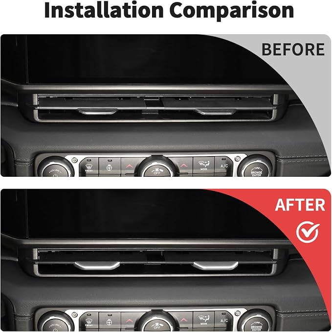 JWWY for Jeep JL Vent Air Outlet Adjustment Cover Trim Compatible with 2024-2025 Jeep Wrangler JL JLU Interior Accessories 2pcs Silver