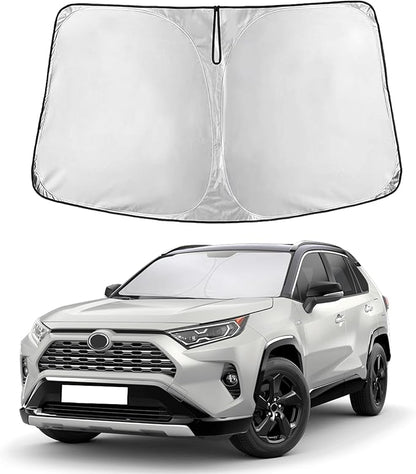 EcoNour Windshield Sunshade Compatible for Toyota RAV4 2019-2024 2025,2026 LE, XLE, Premium, XSE, Limited, SE, TRD Off-Road, Sun Visor for Front Window Sun Shade Cover, UV Protector, Car Accessories