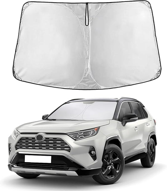 EcoNour Windshield Sunshade Compatible for Toyota RAV4 2019-2024 2025,2026 LE, XLE, Premium, XSE, Limited, SE, TRD Off-Road, Sun Visor for Front Window Sun Shade Cover, UV Protector, Car Accessories