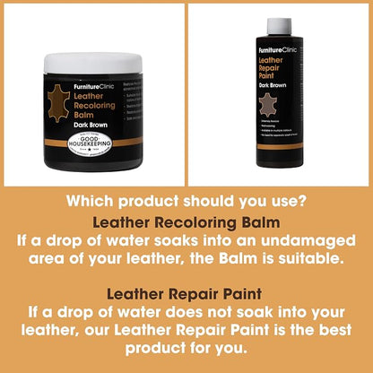 Furniture Clinic The Original Leather Recoloring Balm | Pine Green Leather Dye | Repair Scratched, Faded, & Worn Leather | Restore Your Leather Couches, Sofas, Car Seats| 250 ml / 8.5 fl oz