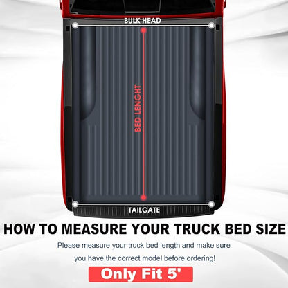 MOSTPLUS 5FT Roll-Up Soft Vinyl Truck Bed Tonneau Cover Compatible with 2016-2023 Toyota Tacoma Extra Short Model On Top Fleetside Cargo Bed 60Inch