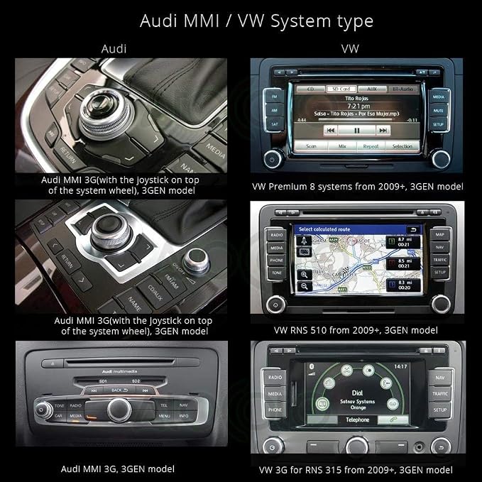 AMI MDI MMI Interface Bluetooth Module AUX Receiver Cable Adapter for Audi VW Radio Stereo Car Wireless A2DP Audio Input(MMI 3G)