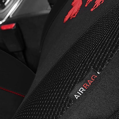 Flying Banner Butterfly car seat Covers ful Set Fashion Universal Lady Woman Female Rear Bench Split Colorized (Full Set, Red Black)