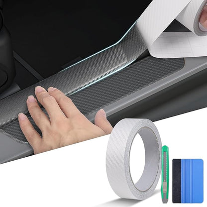 Arespark Car Door Edge Protector, Clear Carbon Fiber Sill Guard Vinyl Film with Anti-Scratch Anti-Collision Protection for Most Vehicles with Free Tool Kit (1inx30ft)