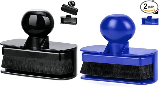 Large Car Tire Shine Applicator, Vegan Tire Shine Brush - Automotive Tire Dressing Applicator Brush with Storage Stand for Tire Detailing & Car Wash Kit, 3.6 Inch Length -2pcs (Black & Blue)