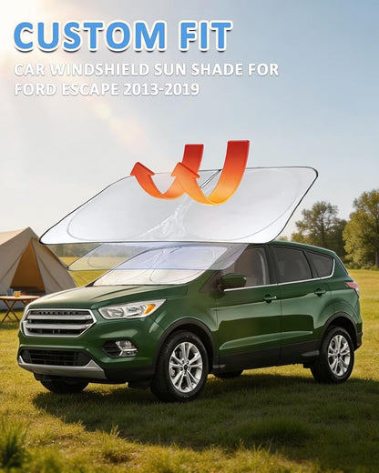 Sun Shade for Escape Windshield Sunshade Custom fit for 2013-2019 Ford Escape Car Accessories Foldable Front Window Cover Shield Visor Protector Keep Interior Cool