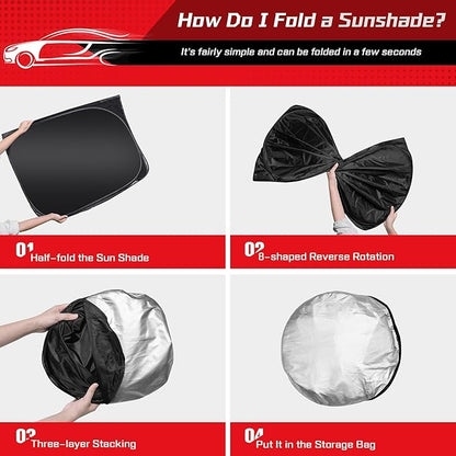 ARISMOTOR Windshield Sun Shade for Audi A6 2019-2025 2026, Custom Fit Foldable Front Window Sunshade Sun Visor Protector, Block UV Rays Keep Your Car Cooler