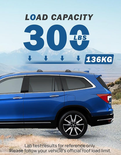 JOYTUTUS Roof Rack Cross Bars Compatible with Honda Pilot 2016-2022 with Side Rails, Aluminum Crossbars for Roof Racks Suitcases Kayaks Canoes Bikes Skis