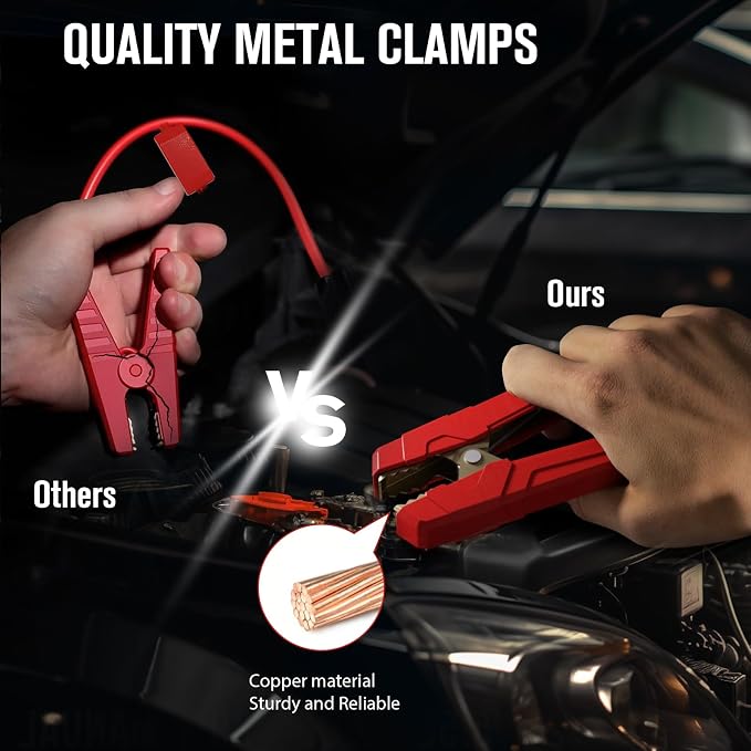 GOOLOO 4000A Peak Car Jump Starter 12V Auto Battery Booster SuperSafe Lithium Jump Box for All Gas, Up to 10.0L Diesel Engine, Portable Power Pack with USB Quick Charge and Type C Port, Orange