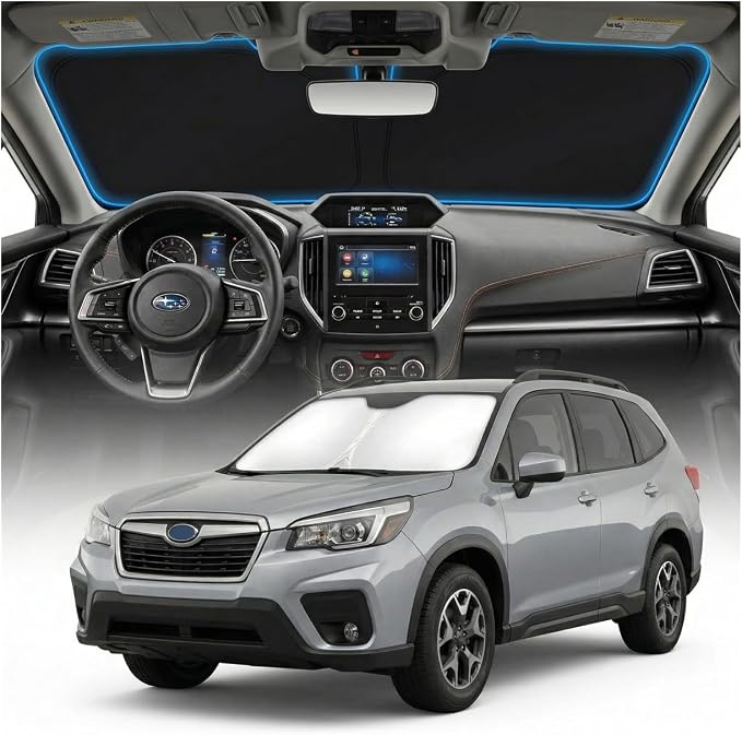 for Subaru Forester Sun Shade Windshield Cover - Custom Fit Forester Accessories 2019-2025 2026 Sunshade Foldable UV Protection & Heat Shield Sun Visor Accessories
