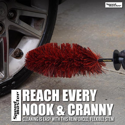 Speed Master Wheel Brush | Memory Foam Bristles | Safe on All Wheel Types | Clean Your Wheels with Ease!