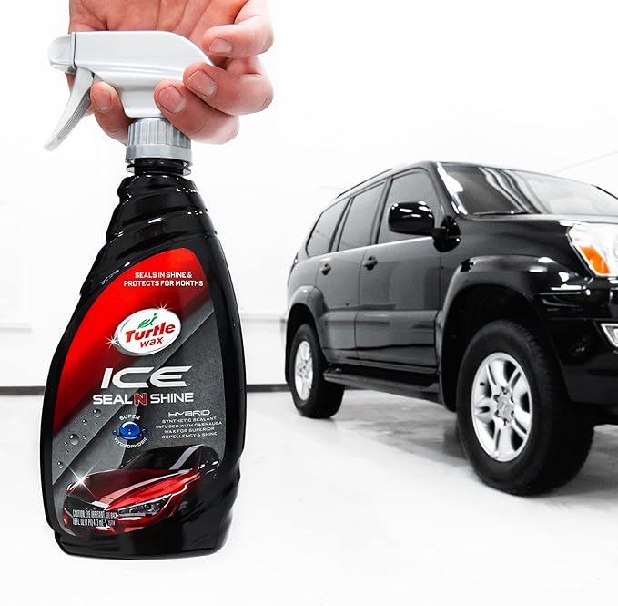 Turtle Wax ICE Seal N Shine, Car Wax Sealant, High Gloss Shine, Insane Water Beading and Durable Paint Protection, Carnauba Wax Infused, For Paint, Wheels, Glass, Plastics and More, 16oz (Pack of 1)