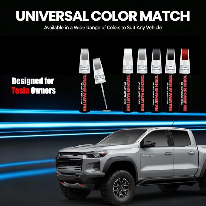 Sterling Gray Metallic(GXD/WA130H) Car Touch Up Paint for Chevy 2-in-1 Car Scratch Repair Pen with Tip&Brush, DIY Color-Code Matched Auto Paint for Rock Chips Door Scratches Paint Nicks Bumper Marks