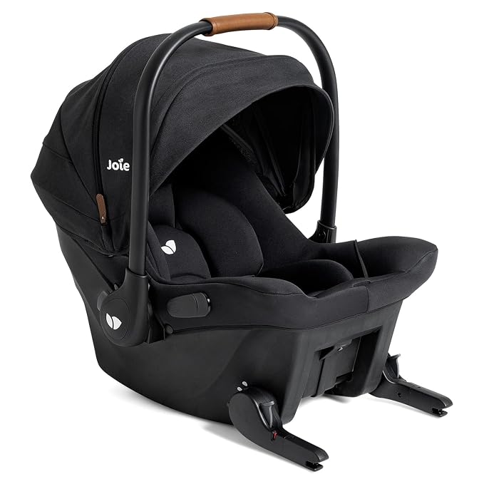 Joie Ginger and Mint Latch Travel System – 4-in-1 Travel System with Baseless Infant Car Seat & Stroller, One-Click Install, from Birth Stroller (Shale Dark)