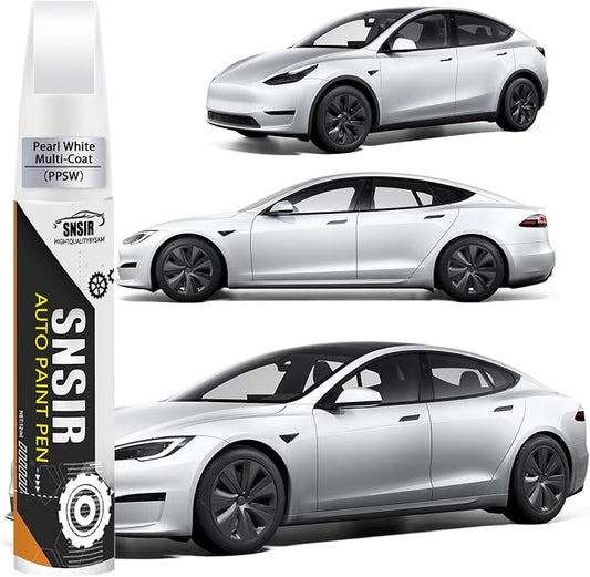 Car Touch up Paint(Pearl White Multi-Coat(PPSW)) Compatible with Tesla Model Y/3/X/S, Car Paint Pen Scratch Repair Two-In-One Touch Up Paint, Premium Car Scratch Remover for Deep Scratches