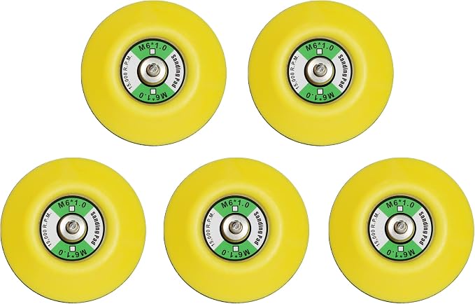 5Pcs 3-Inch Backing Pad, M6 Thread | 15,000 RPM