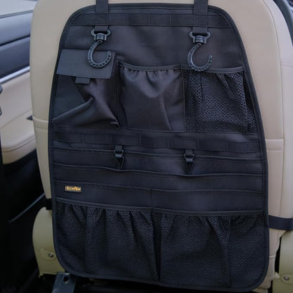 ECWKVN Car Seat Back Organizer, Heavy Duty Back Seat Organizer with Multiple Storage Pockets, Work Truck & SUV Seat Back Storage Bag for Tools, Tablet, Bottles & Essentials – Universal Fit