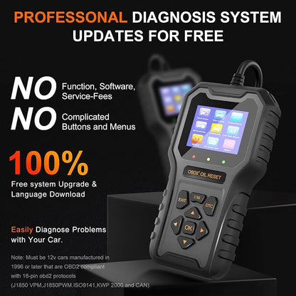 Car Code Reader OBD2 Scanner for Check Engine Light Oil Reset OBDII Scan Tool Diagnostic Tool Reset Fix Clear Fault Code Readers for Cars 1996+ Black