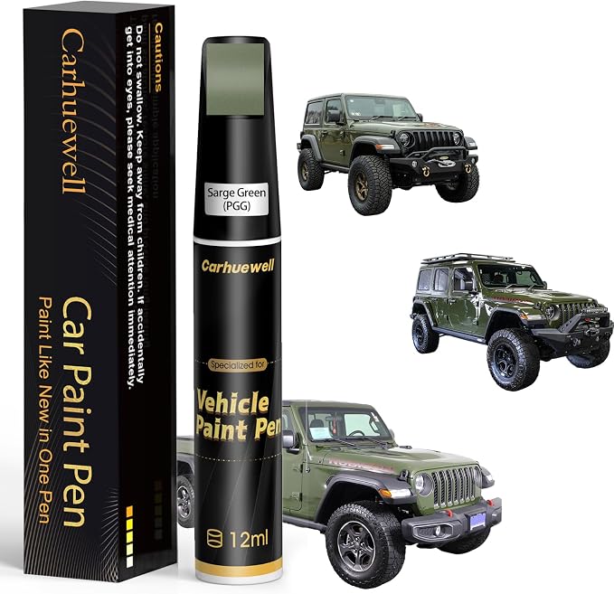 Sarge Green(PGG) Touch Up Paint for Jeep, Car Paint Pen Scratch Repair Two-In-One Touch Up Paint, Exact Color Match for Jeep Automotive Scratch Remover for Deep Scratches