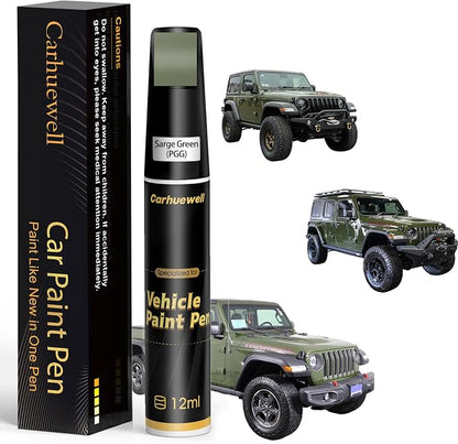 Sarge Green(PGG) Touch Up Paint for Jeep, Car Paint Pen Scratch Repair Two-In-One Touch Up Paint, Exact Color Match for Jeep Automotive Scratch Remover for Deep Scratches