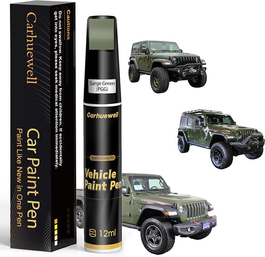 Sarge Green(PGG) Touch Up Paint for Jeep, Car Paint Pen Scratch Repair Two-In-One Touch Up Paint, Exact Color Match for Jeep Automotive Scratch Remover for Deep Scratches