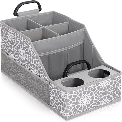 MULISOFT Car Seat Organizer- Backseat Car Organizer with 12 Storages Compartments and 2 Cup Holders, Organizers and Storage, Front Seat for Travel Kids,Gray