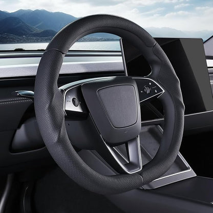 Steering Wheel Cover for Tesla Model Y Juniper (2025- Present) Model 3 Highland (2024- Present), Steering Wheel Accessories for Tesla Model Y Juniper / 3 Highland