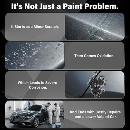 Touch Up Paint for Cars, 3-Pack - Grey Car Scratch Repair Pen, Color Accurate Automotive Touch Up Paint, Long-Lasting Scratch Resistance, Fast-Drying & User-Friendly, Safe & Water-Resistant for Automotive & Household Touch-Ups