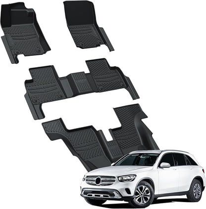 LASFIT Floor Mats Fit for Mercedes Benz GLS 2017-2019 350d / 450/550 / 63 AMG, GL 2013-2016 350/450 / 550/63 AMG, All Weather TPE Floor Liners for GLS 2013-2019 Car Mats, 1st & 2nd & 3rd Row