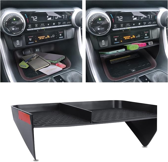 DIAMOOKY Upgraded Center Console Organizer Compatible with Toyota RAV4 2025 2024 2023 2022 2021 2020 2019 Interior Accessories, Gear Shift Storage Tray Drivers Side Cubby Drawer Storage Box - 3pcs