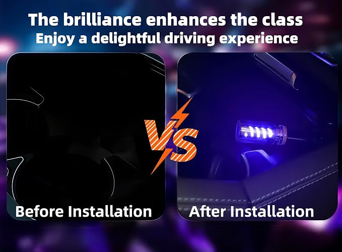 Car USB Night Light, Touch Dimmable Retro LED Filament Lamp, Mini USB Ambient Light for Vehicle Interior, Bedroom, Desk and Camping, 2 Pack, Blue