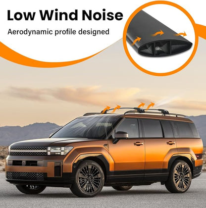 300lbs Lockable Roof Rack Cross Bars Compatible with 2024 2025 2026 Hyundai Santa Fe & Santa Fe Hybrid with Raised Side Rails (Not for SE), Aluminum Heavy Duty Crossbar Luggage Accessories