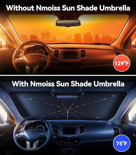 Nmoiss Windshield Sun Shade Umbrella Fit for Kia Sportage 2011-2026 Accessories, [Vinyl Coating Heat Shield] Protect Car from Sun Rays & Heat Damage Keep Cool and Protect Interior