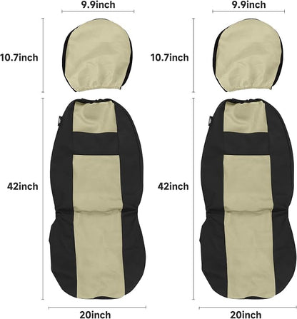 VarCozy Seat Covers for Car Front Pair, Breathable Cloth Front Car Seat Covers, Universal Cloth Seat Covers for SUV Sedan Van, Automotive Interior Covers, Airbag Compatible