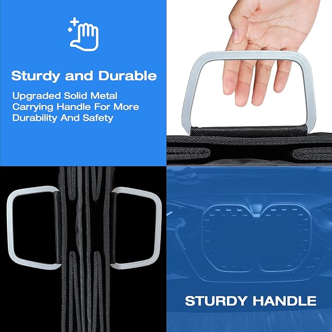 Car Trunk Organizer, Portable, Collapsible, Waterproof, Oxford Cloth, Aluminum Handle, Ideal for SUVs, Cars, Camping, Storage