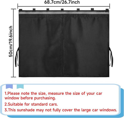 Car Window Shades, 2 Pack Car Sun Shade for Baby, Double Layer & Fully Open, Magnetic Back Window Curtain, Sun Shade Covers Privacy Screen