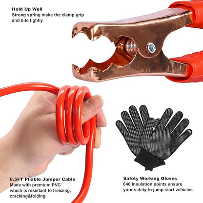Car Roadside Emergency Kit – Premium, with Jumper Cables, Tow Strap, etc