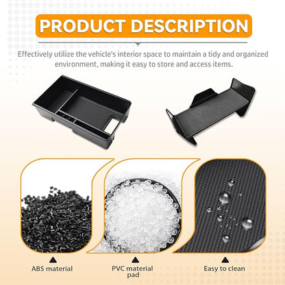 2PCS Center Console Tray Compatible with Toyota Venza 2021 2022 2023 2024 Accessories, Gear Shift StorageInsert Tray Middle Console Organizer Compartment Armrest Secondary Box Organizer