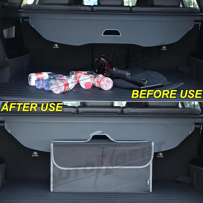 Car Trunk Organizer,Soft Felt Car Bag Organizer 20x6.11x10 inch Folding,for Honda CRV Civic Accord Ford Focus Fusion Toyota RAV4 Jeep SUV/Truck/Sedan/Van