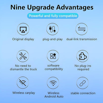 2026 Zovlec Apple CarPlay, Android Auto Wireless Adapter, Plug & Play Dongle for iPhone iOS 10+, Android 11+, USB Carplay, Fast Auto-Connect